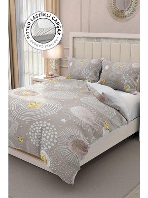 Zemira MONOHOME%100 Pamuk Saten Çift Kişilik Nevresim Takımı 3D Relax Beyaz, MONOHOME30155