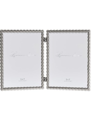 Zemira Lawrence Frames 5x7 Menteşeli Çift Fırçalı Nikel Metal Resim Çerçevesi Halat Tasarımlı