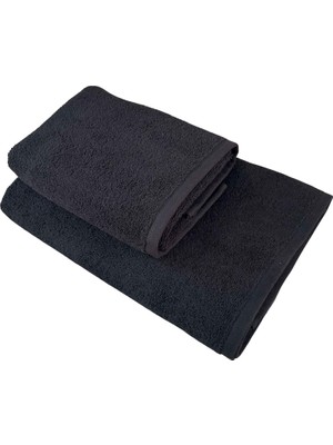 Zemira Pamuk Siyah Havlu Ikili Set Banyo (70X140 Cm) El (50X90 Cm) Havlusu - Ev, Spor Seyahat I