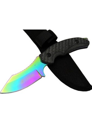Ozka Concept 156A Renkli Gökkuşağı Kamp Çakı Bıçağı 19 cm - Kılıflı