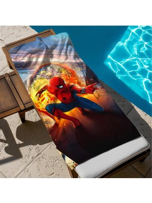 Zemira Gi̇ft Duvet Cover Uçan Adam Baskılı Piaj Havlusu Kırmızı Tek Ebat