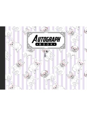 Zemira Autograph Book: Bulldog Cover | Memory Book, Signature Celebrity Memorabilia Album Gift, Size 8.25"