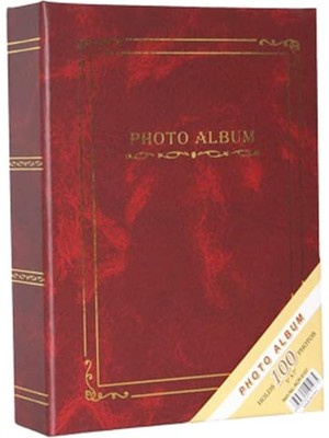 Zemira Rabsev 13X18CM 100 Fotoğraf Kapasiteli Ciltbezli Lüks Fotoğraf Albümü (Bordo)