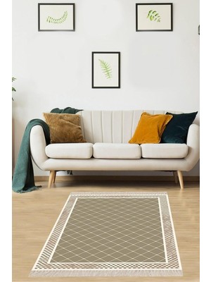 Zemira On The Clouds Geometrik Desenli Dijital Baskı Yıkanabilir Kaymaz Taban Etnik Kilim Desen Salon Halı