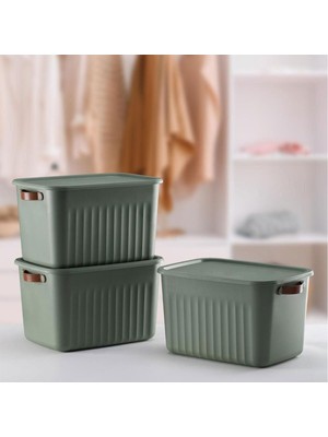 Zemira Deconox 1 Adet Düzenleyici Kapaklı Kutu, Dekoratif Saklama Kutusu, Organizer (35CM*25CM*22CM) Yeşi̇l