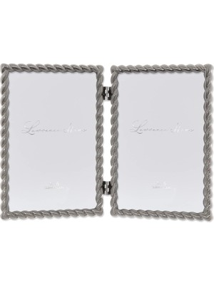 Zemira Lawrence Frames 4x6 Menteşeli Çift Fırçalı Nikel Metal Resim Çerçevesi Halat Tasarımlı