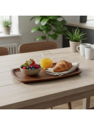 Zemira Deconox Akasya Ağacı Kayık Sunum Tepsisi (33X20 Cm) | Ahşap Servis Kahve Tepsisi | Peynir, Şarkü