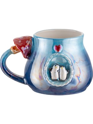 Zemira Istanbul Porselen Penguen Kupa 400 ml Pembe