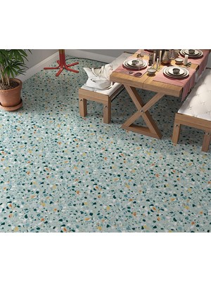 Zemira Stickerart Yer Kaplama Zemin Kaplama Folyosu 65X130 cm Terrazzo Floor Color