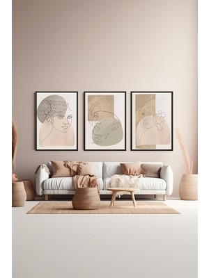 Zemira Artavessa 3 Parça Çerçeve Görünümlü Mdf Tablo Seti - ARTSYCLLCT26-2030