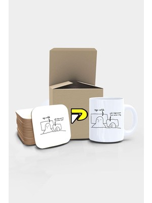 Zemira Postermanya Uyu Artık Komik Tasarımlı Baskılı Kupa Bardak Seti, Eğlenceli Özel Hediye Mug 3