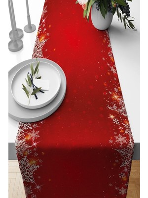 Zemira Viva Kırmızı Yeniyıl Yılbaşı Noel Christmas Runner Masa Örtüsü 40X140CM RNR632