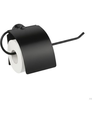 Zemira Yapışkanlı Tuvalet Kağıdı Askısı | Kapaklı Paslanmaz Metal Wc Kağıtlık | 10 * 10 cm Siyah Renk | De