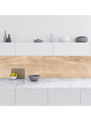 Zemira Mutfak Tezgah Arası Folyo Fayans Kaplama Folyosu Doğal Ahşap Desen 60X100 cm
