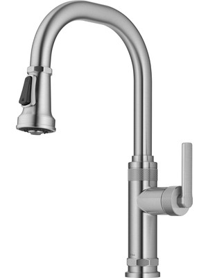 Zemira Kraus Allyn Endüstriyel Pull-Down Tek Saplı Mutfak Bataryası Spot-Free Paslanmaz Çelik, KPF-4102SFS