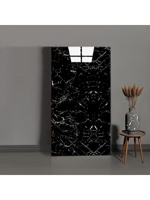 Zemira Promosyonca Panel Mermer Desen, 60X30 Cm, 5 Adet (Siyah Desen)