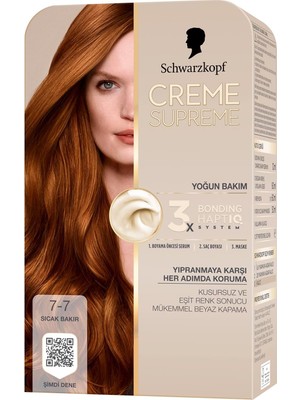 Zemira Schwarzkopf Creme Supreme Saç Boyası 7-7 Sıcak Bakır