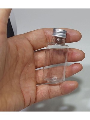 Zemira 20 Adet Boş Silver Gümüş Renk Kapaklı Kolonya Şişesi Doldurulabilir Cep Plastik Parfüm Şişesi 30 ml