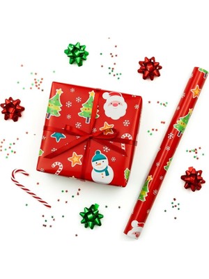 Zemira 70X100 cm Yılbaşı Hediye Paketleme Kağıdı 2'li Set | Kolay Sarılabilir, Baskı, Özel K