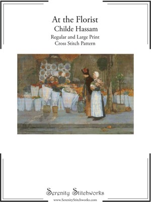 Zemira At The Florist Cross Stitch Pattern - Childe Hassam: Regular And Large Print Cross Stitch Chart