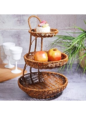 Zemira Kosova Wicker 3 Katlı Sunumluk