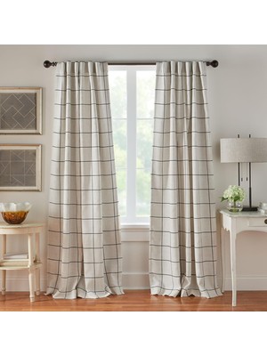 Zemira Elrene Fashions Pencere Paneli Kareli Karartmalı Pencere Perdesi Panelleri/oturma Odası, Yatak