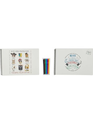 Zemira Funny Mat Tükenmez Resim Defteri, 2'li Set & 6'lı Kalem Set