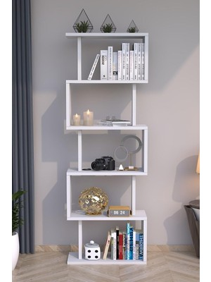 Zemira Moonlife Zero Dekoratif Kitaplık Beyaz