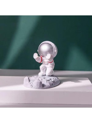 Zemira Çok Fonksiyonlu Astronot Uzay Adamı Standı Komik Sevimli Astronot Heykeli Telefon Tutu