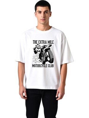 PayBuy Erkek Oversize Motosiklet Kulübü Baskılı Tişört Retro Grafik Vintage Stil Rahat Kesim Günlük Modern