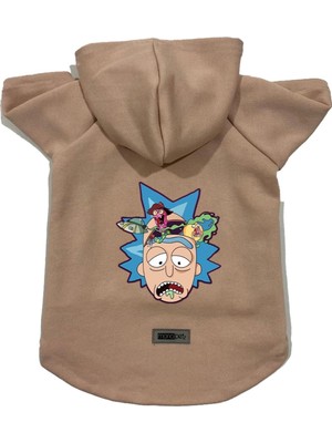 Zemira Kapişonlu Sweatshirt Kıyafeti & Elbisesi Bej Rick And Morty 2 M