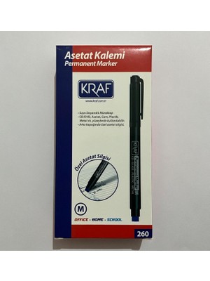 Zemira Kraf Permanent Marker, Mavi, Orta Uç (M), Silgili, Cd/dvd/cam/plastik/metal Yüzeyler Için, 12'li Pa