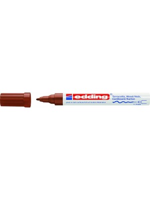 Zemira Edding 4040 Mat Mürekkep Kalemi - 1 Markör - Yuvarlak Uç 1-2 mm - Kahverengi - Pürüzlü, Koyu Veya G