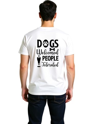 PayBuy Erkek Grafik Baskılı Pamuk Tişört Köpek Sevgili Mizah Deseni Rahat Kesim Günlük Giyim Modern Şık