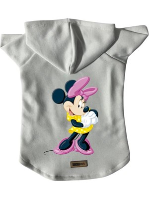 Zemira Kapişonlu Sweatshirt Kıyafeti & Elbisesi Beyaz Minnie S