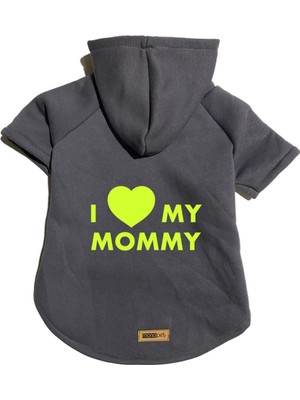 Zemira Kapişonlu Sweatshirt Kıyafeti - Antrasit I Love Mommy Xs Beden