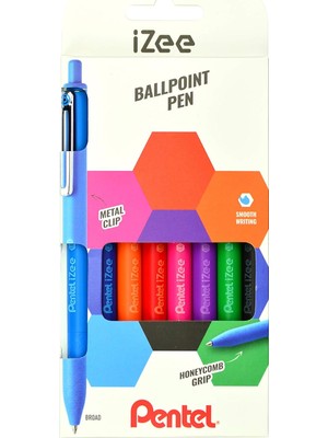 Zemira Pentel 1.0 mm Bazlı Mekanizmalı Roller Kalem - Izee - 8'li Blister (A-B-C-D-F-P-S-V)