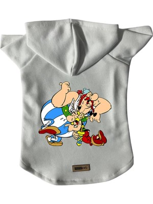 Zemira Kapişonlu Sweatshirt Kıyafeti & Elbisesi Beyaz Astrix Obelix Xl