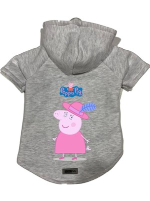 Zemira Kapişonlu Sweatshirt Kıyafeti & Elbisesi Gri Peppa Pig Xl