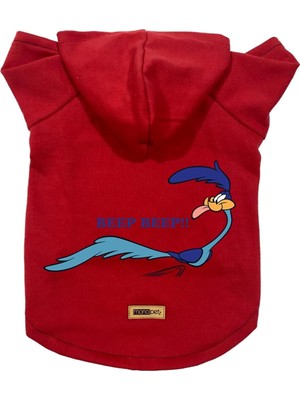 Zemira Kapişonlu Sweatshirt Kıyafeti & Elbisesi - Kırmızı Road Runner L Beden