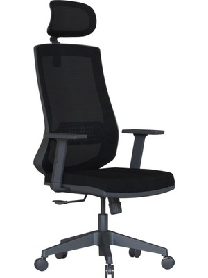 Zemira Sempre Sun Ergonomik Fileli Ofis Çalışma Koltuğu Siyah, Ayarlanabilir Başlık Bel Desteği, Hareke