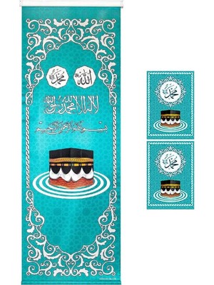 Zemira Minber Örtüsü - Storlu Perde - Turkuaz Renkli - 3'lü Set