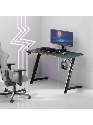 Zemira Ergogaming Pulsar Profesyonel Rgb Masası 120X60 Siyah, Rgb Aydınlatmalı, Karbon Fiber Yüzey