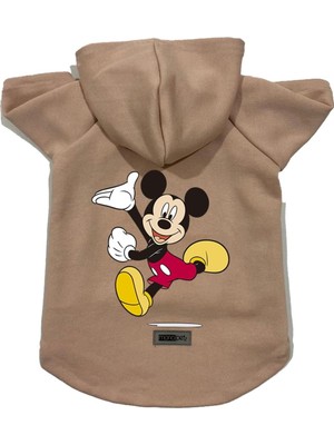 Zemira Kapişonlu Sweatshirt Kıyafeti & Elbisesi Bej Yeni Mickey Xl