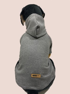 Zemira Kapişonlu Sweatshirt Kıyafeti - Düz Gri L Beden