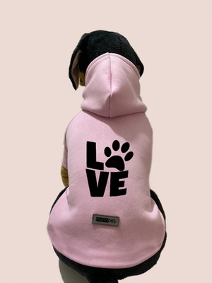 Zemira Kapişonlu Sweatshirt Kıyafeti - Pembe Love S Beden
