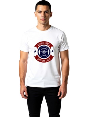 PayBuy Vintage Fitness Gold 1982 Baskılı Erkek Tişört