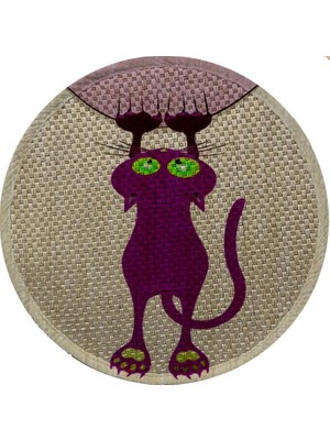 Zemira Glipet Desenli Çift Taraflı Tırmalama Paspası Yuvarlak Purple 36 * 36 cm