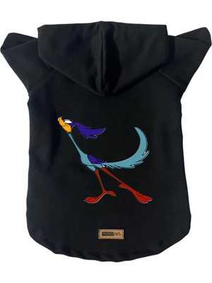 Zemira Kapişonlu Sweatshirt Kıyafeti & Elbisesi Siyah Road Runner S