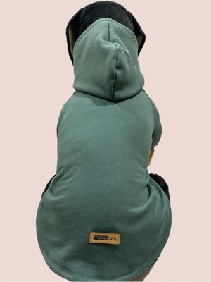 Zemira Kapişonlu Sweatshirt Kıyafeti - Düz Koyu Yeşil Xs Beden